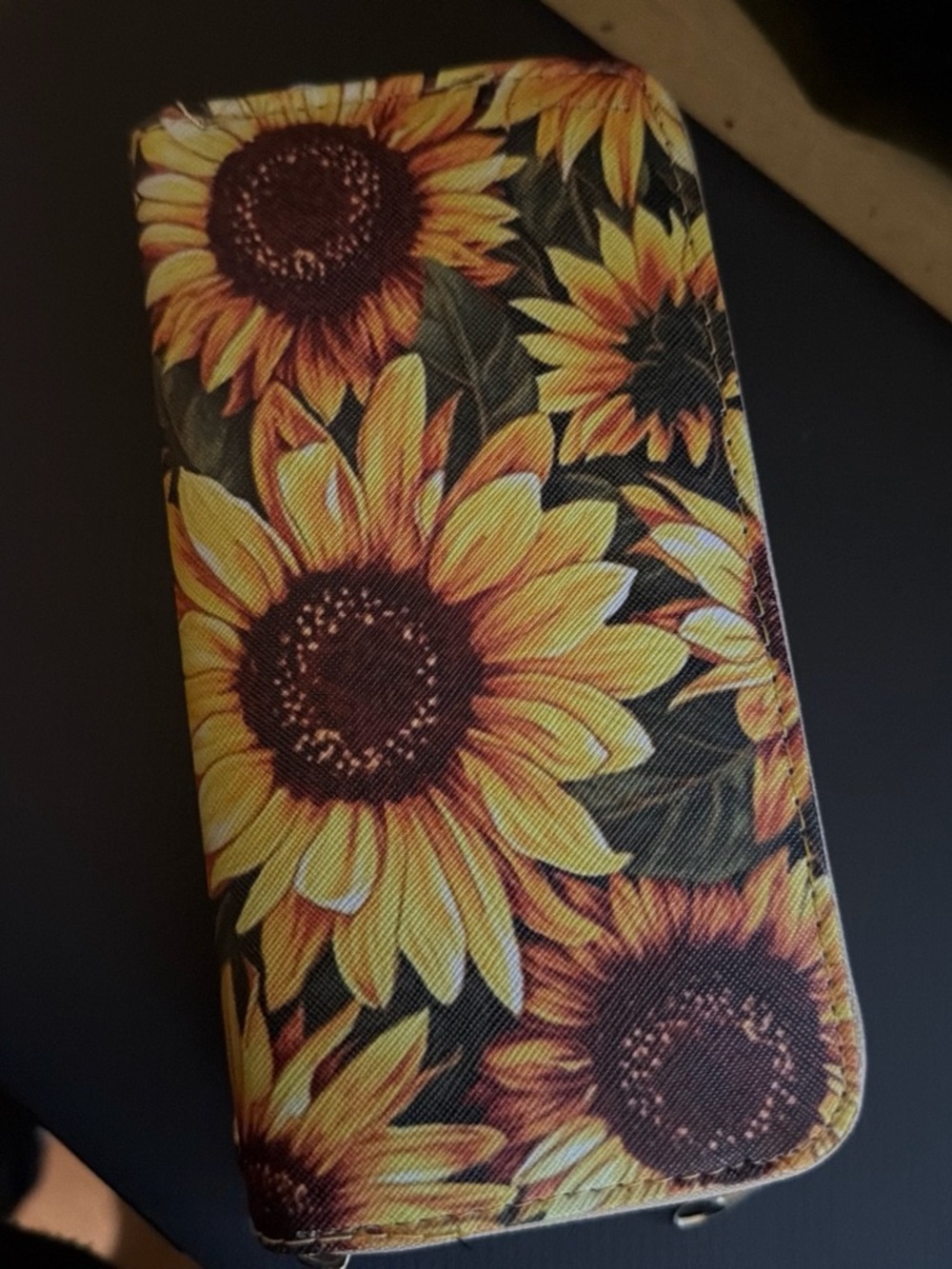 Sunflower Print Wallet Phone Case - Yellow Floral